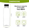 8oz/12oz/16oz Clear PET Plastic Juice Bottles with Caps (Square)