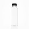 8oz/12oz/16oz Clear PET Plastic Juice Bottles with Caps (Square)