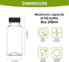 8oz/12oz/16oz Clear PET Plastic Juice Bottles with Caps (Square)